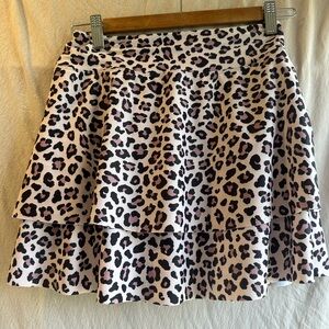 Pink Leopard Print Swim Skort – Small
